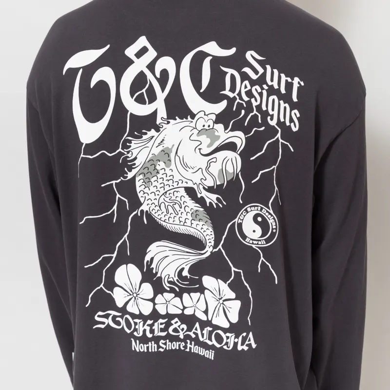 T and C Surf Koi Lightning Long Sleeve T Shirt Fatigue Black-6