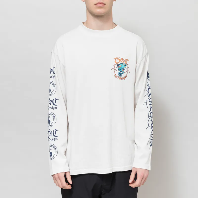 T and C Surf Koi Lightning Long Sleeve T Shirt Light Grey-2
