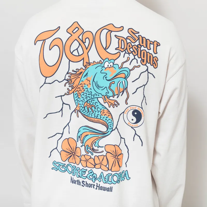 T and C Surf Koi Lightning Long Sleeve T Shirt Light Grey-3