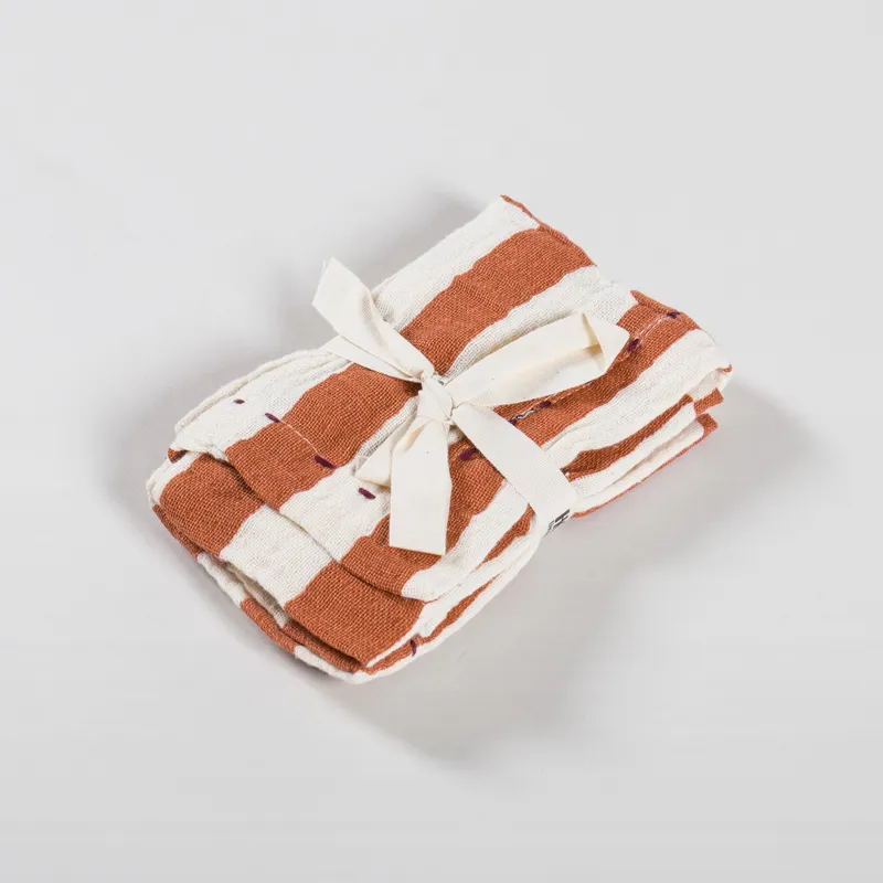HKLIVING Cotton Napkins Striped Tangerine 2 Pack-2