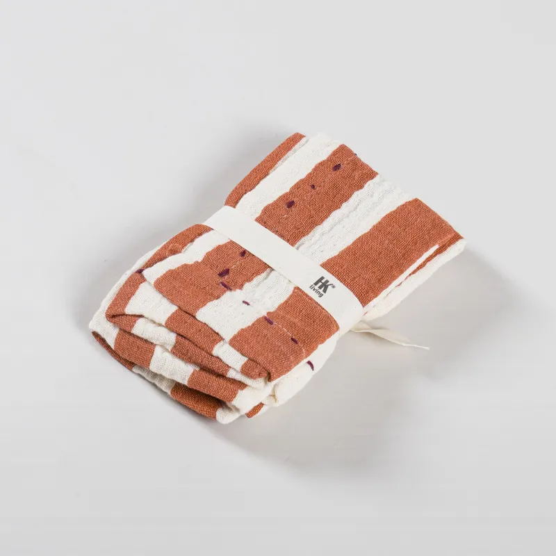 HKLIVING Cotton Napkins Striped Tangerine 2 Pack-3
