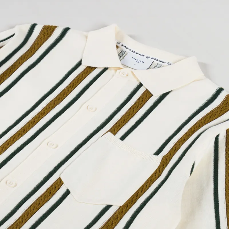 Percival Ventura Knitted Shirt Ecru-2