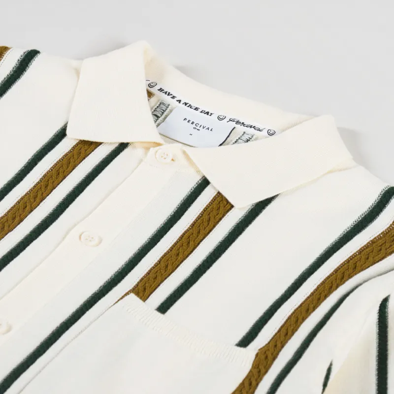 Percival Ventura Knitted Shirt Ecru-4