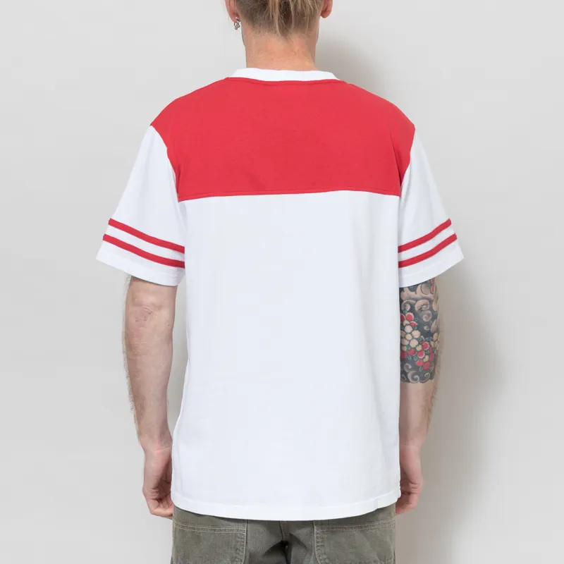 Percival Motel Cut and Sew T Shirt White Red-2