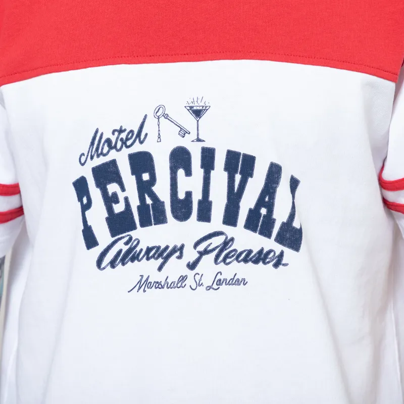 Percival Motel Cut and Sew T Shirt White Red-5