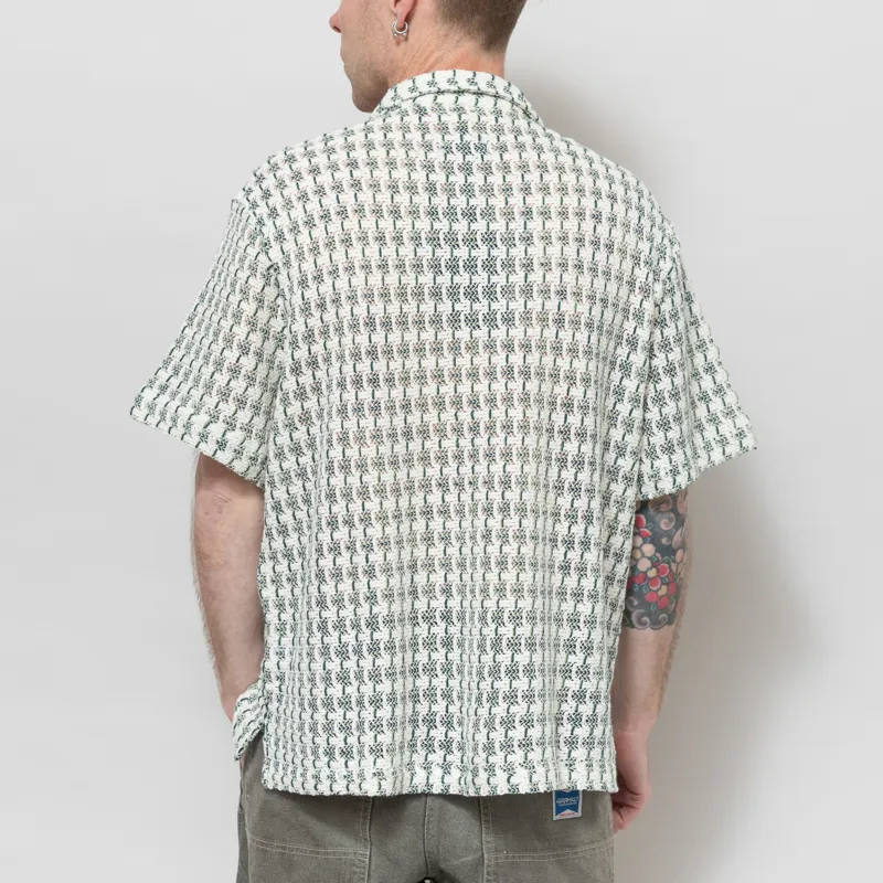 Percival Freddie Crochet Boxy Shirt Green-2