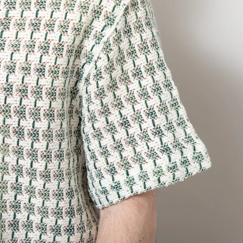 Percival Freddie Crochet Boxy Shirt Green-4