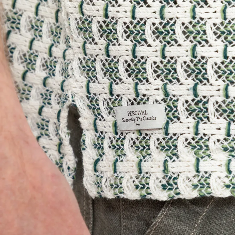 Percival Freddie Crochet Boxy Shirt Green-6