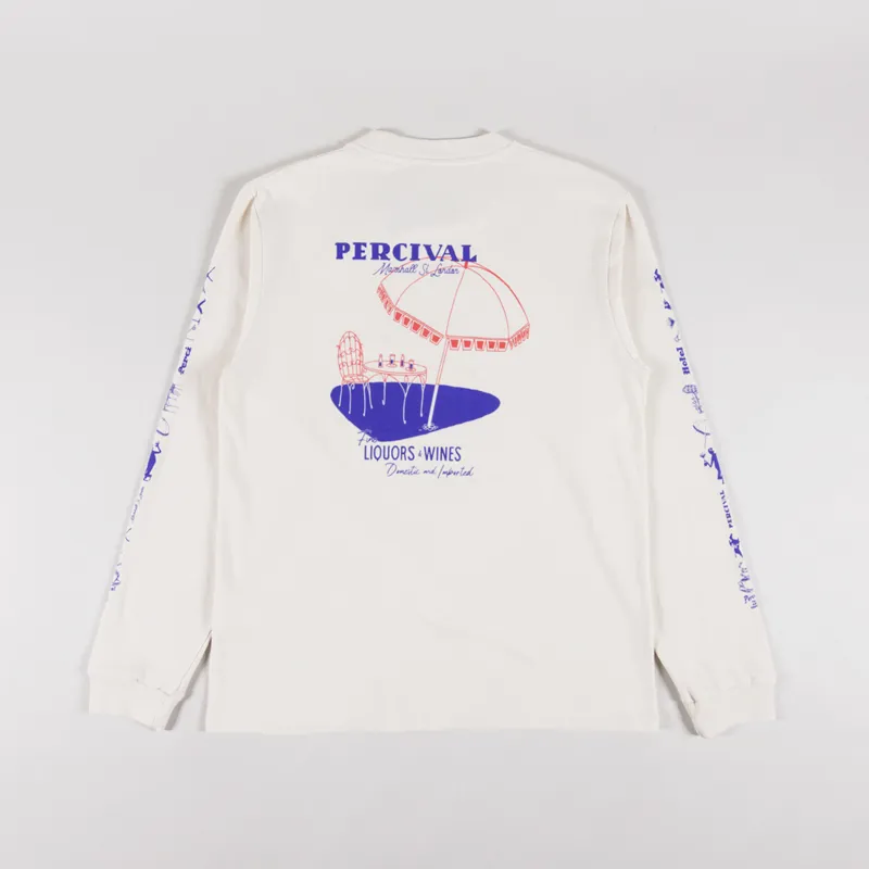 Percival Harlow Fine Wines Long Sleeve T Shirt Ecru