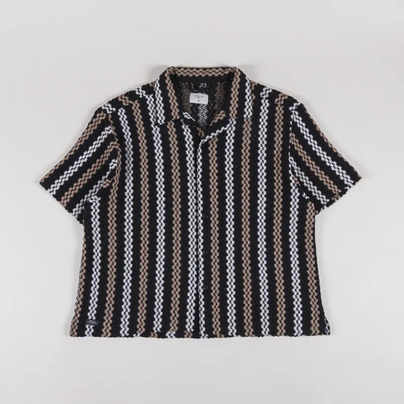 Percival Wade Crochet Boxy Shirt Black