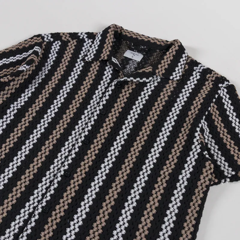 Percival Wade Crochet Boxy Shirt Black-1