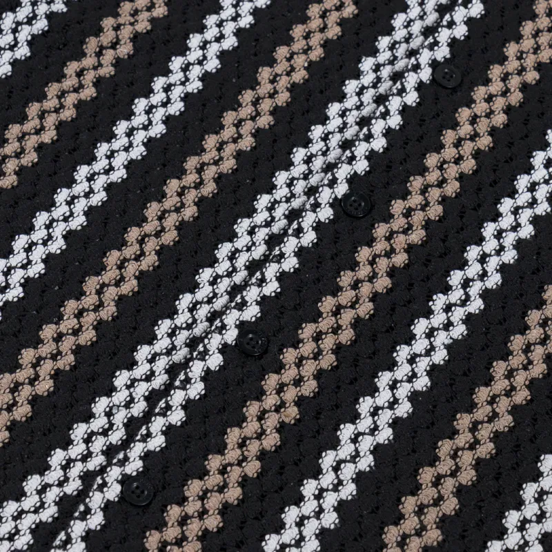 Percival Wade Crochet Boxy Shirt Black-4