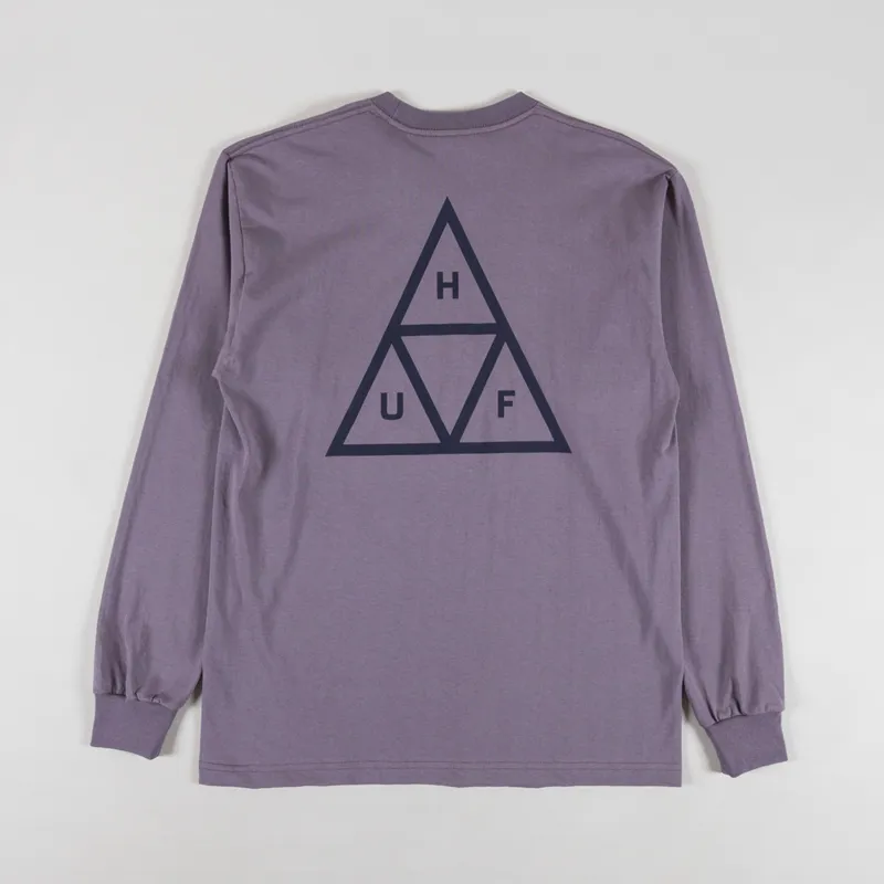 Huf Mens Set Triple Triangle Long Sleeve T Shirt Light Purple