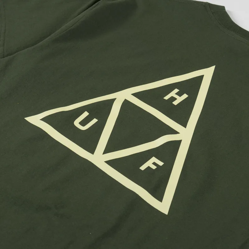 Huf Set Triple Triangle T Shirt Hunter Green-4