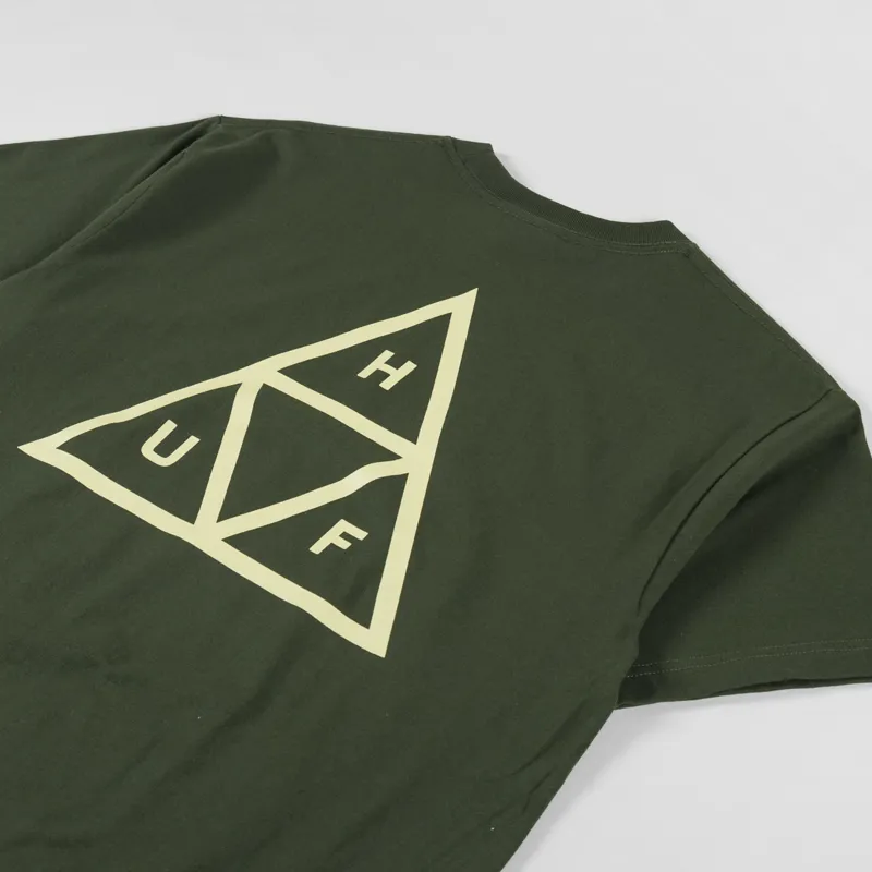 Huf Set Triple Triangle T Shirt Hunter Green-2