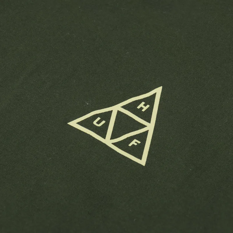 Huf Set Triple Triangle T Shirt Hunter Green-5