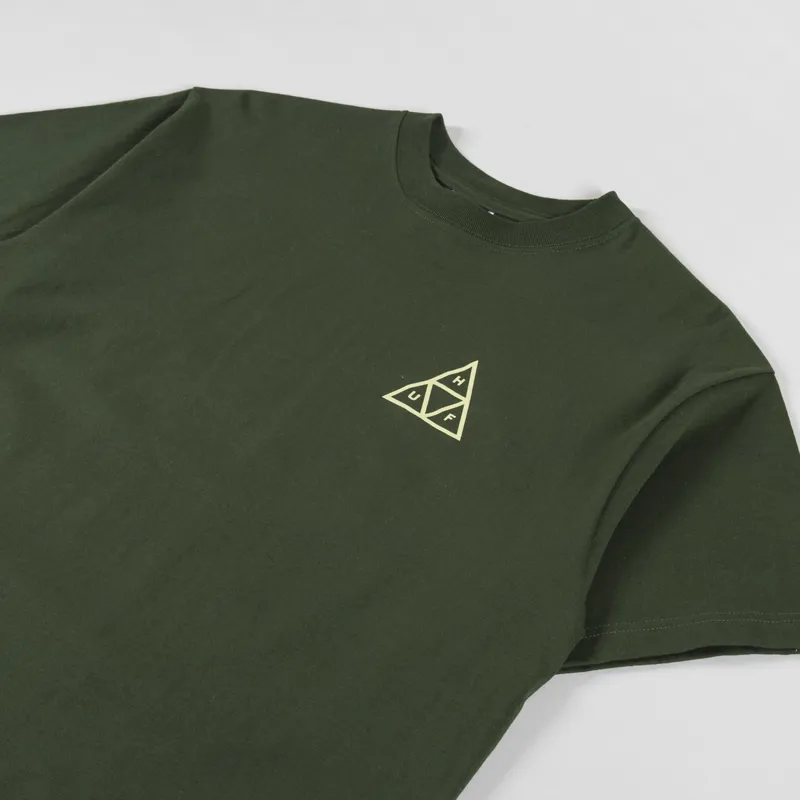 Huf Set Triple Triangle T Shirt Hunter Green-3