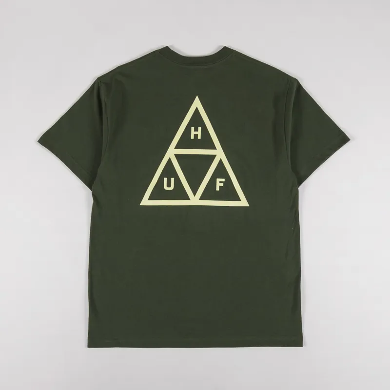 Huf Set Triple Triangle T Shirt Hunter Green
