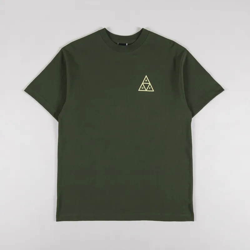 Huf Set Triple Triangle T Shirt Hunter Green-1