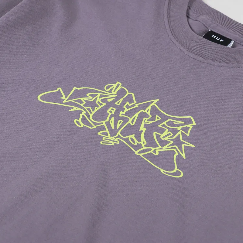 Huf Outlines T Shirt Light Plum-2