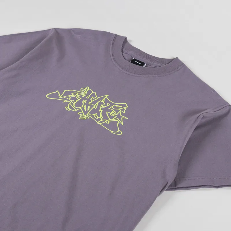 Huf Outlines T Shirt Light Plum-1