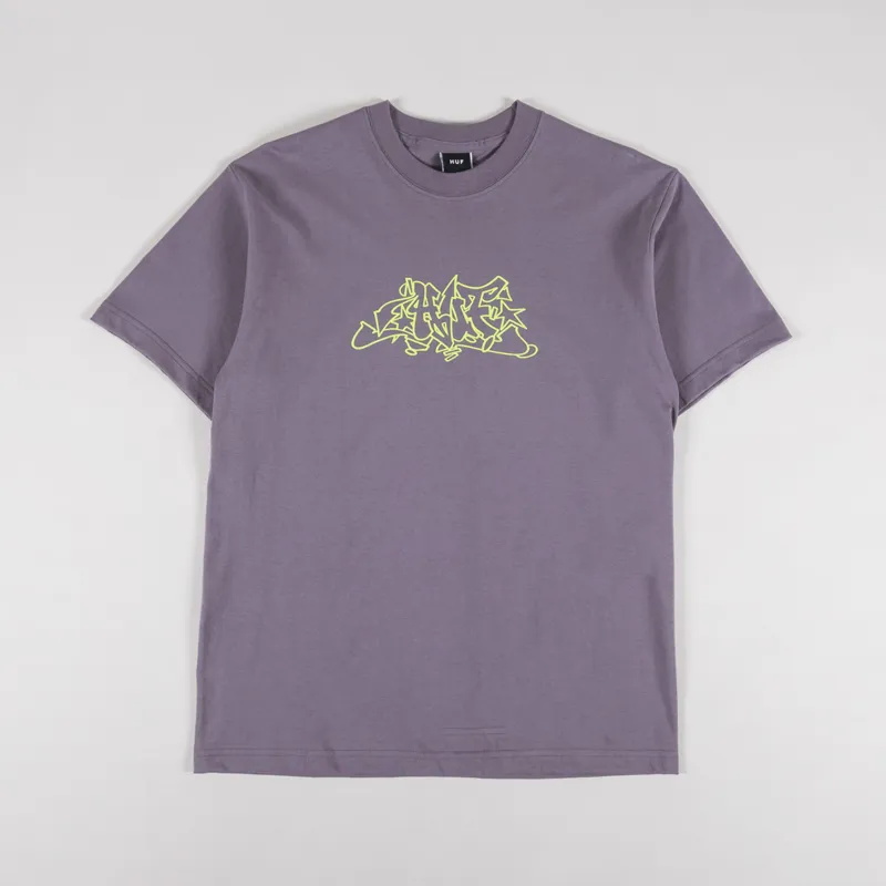 Huf Outlines T Shirt Light Plum