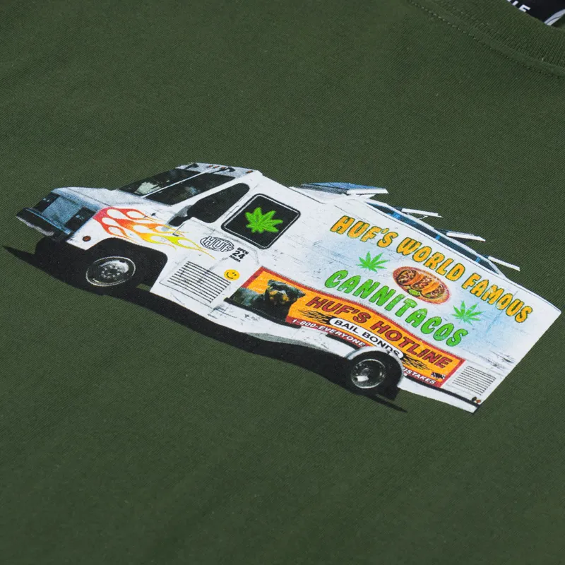 Huf Taco Truck T Shirt Hunter Green-2