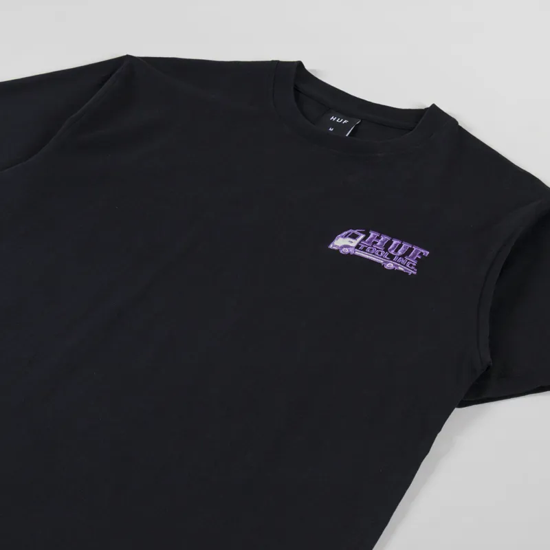 Huf Tool Inc T Shirt Washed Black-1