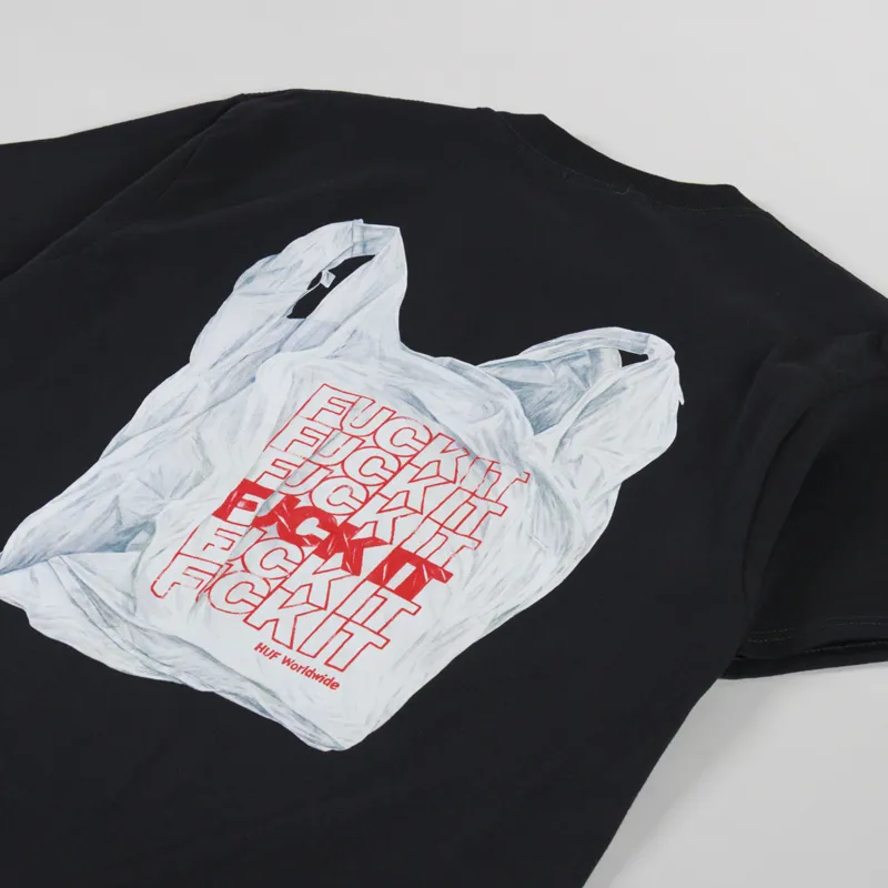 Huf Mens Graphic Printed Merida Logo Tee T Shirt Black