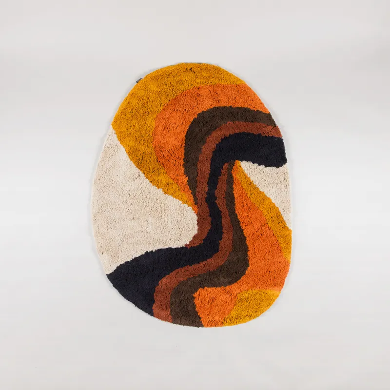 HKLIVING Bath Mat Retro Swirl