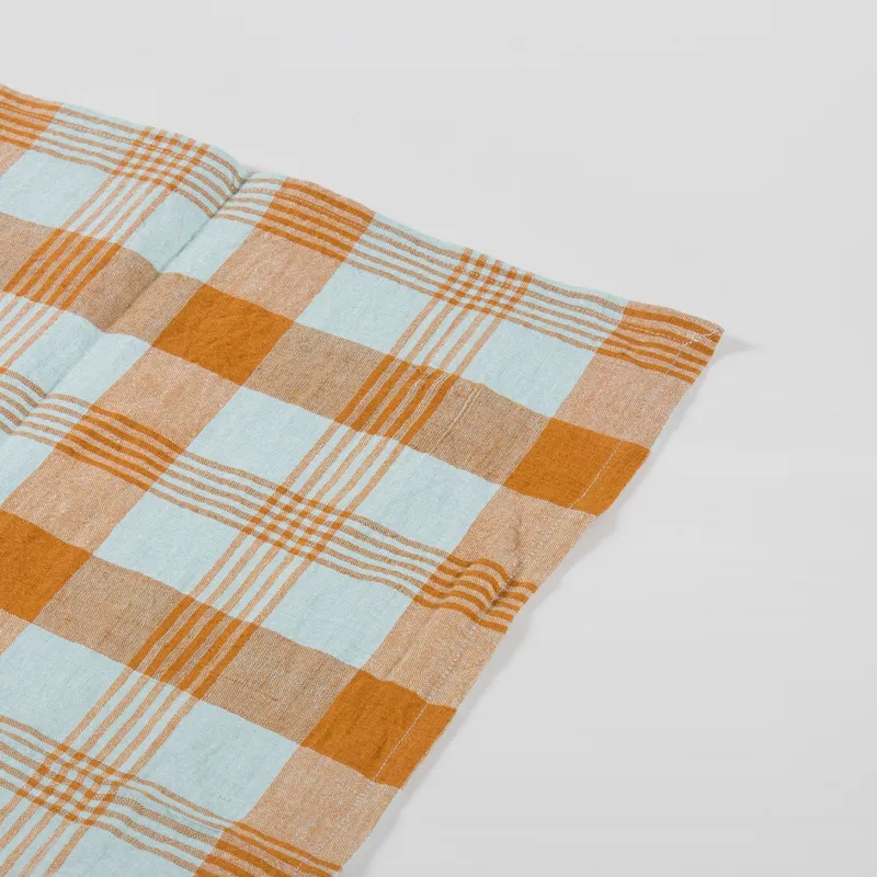 HKLIVING Vida Check Tea Towel Amber Blue-2