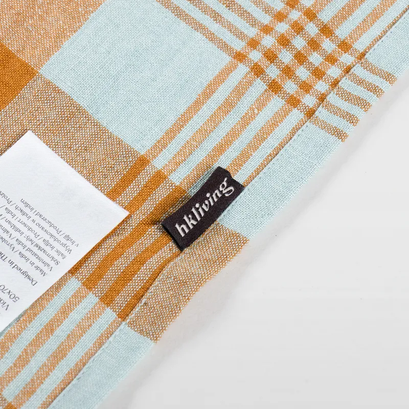 HKLIVING Vida Check Tea Towel Amber Blue-5