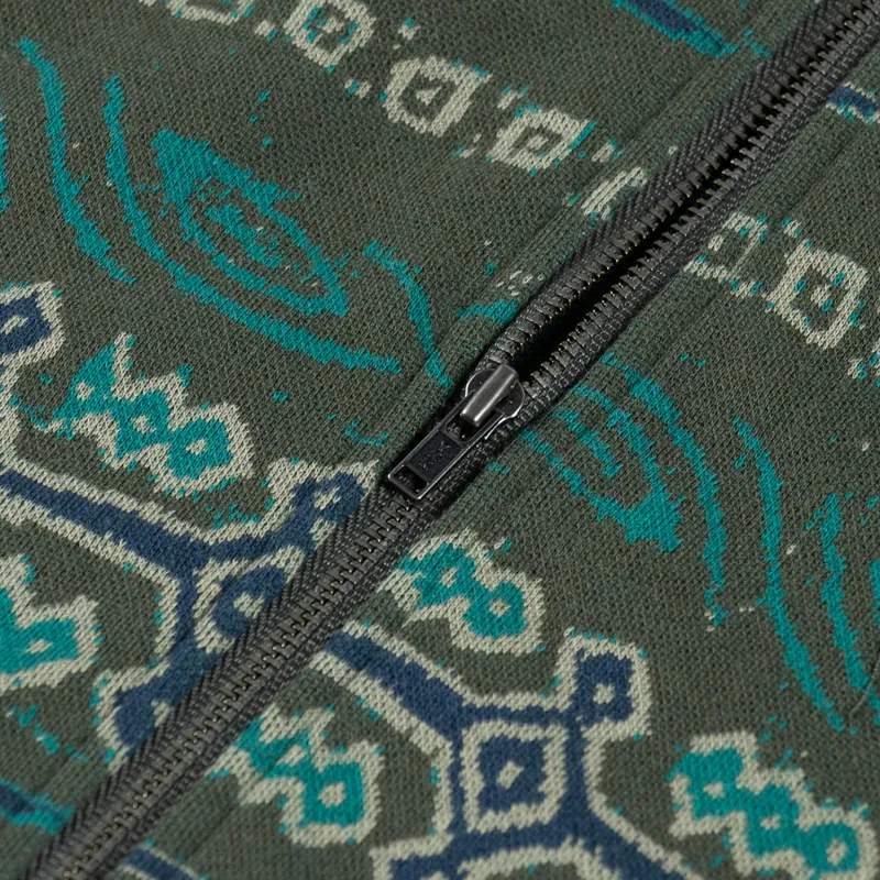 thisisneverthat Jungle Jacquard Zip Up Top Olive-5