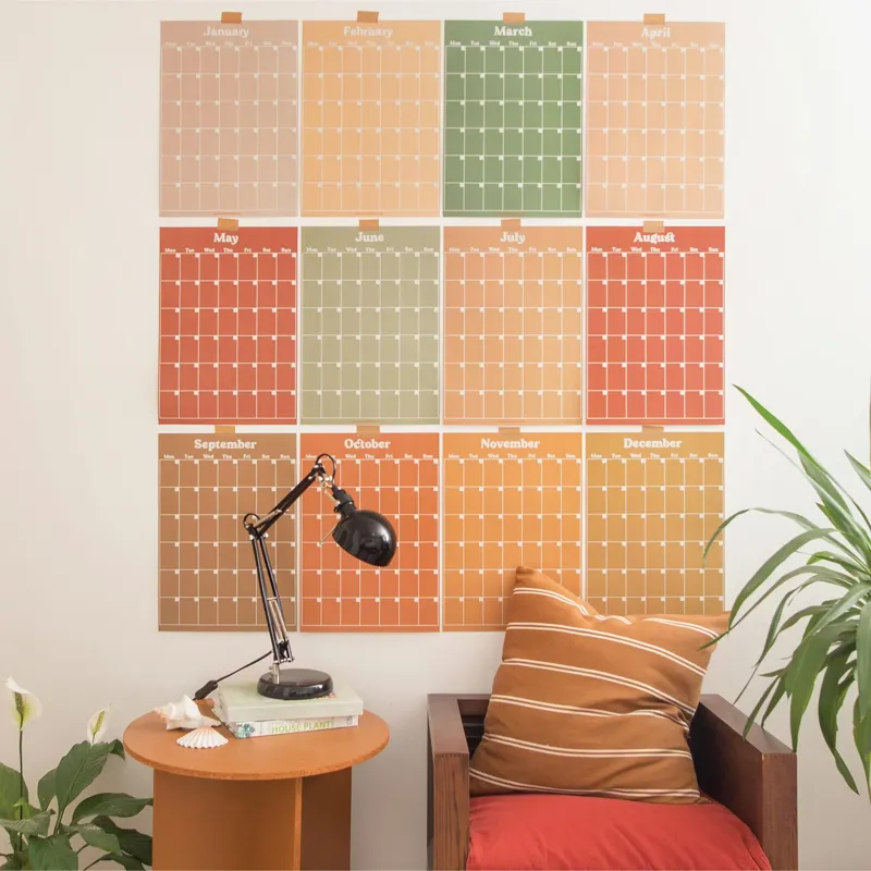 Good Tuesday Large Monthly A3 Wall Planner Muted-3