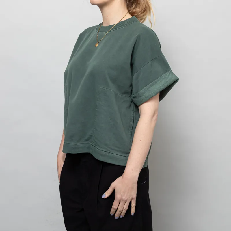 Girls Of Dust Womens Physical T Shirt Twill Jersey Forest Green-2