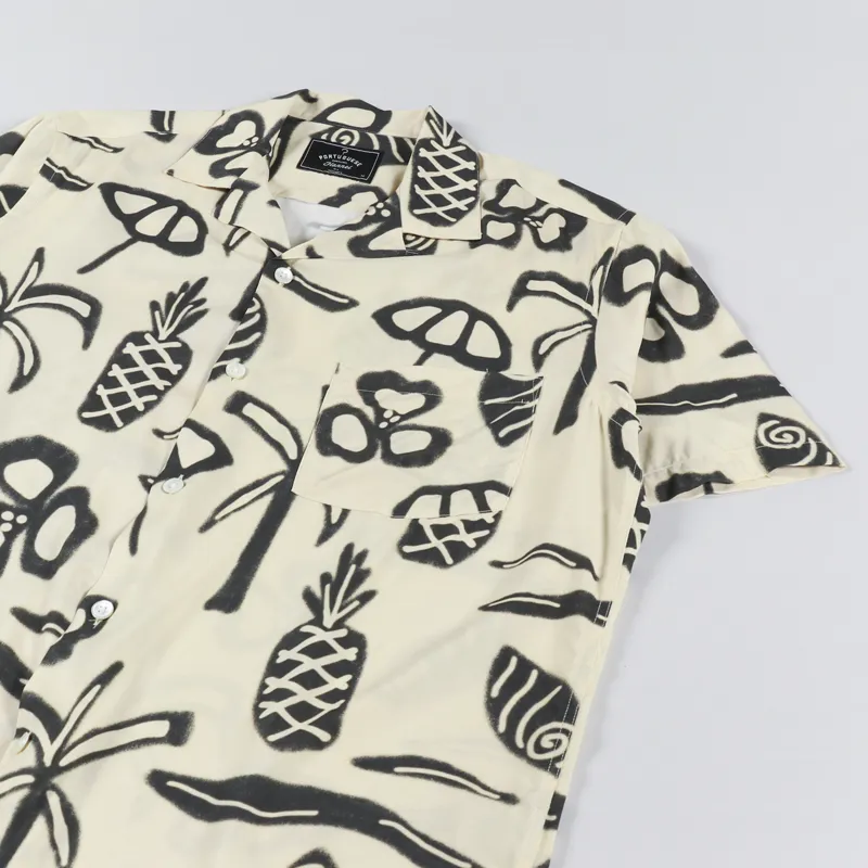 Portuguese Flannel Tag Shirt Off White-1