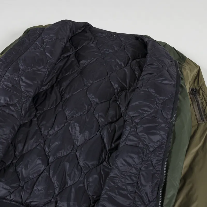 Taion x Beams Lights Reversible MA1 Inner Down Jacket Olive-5