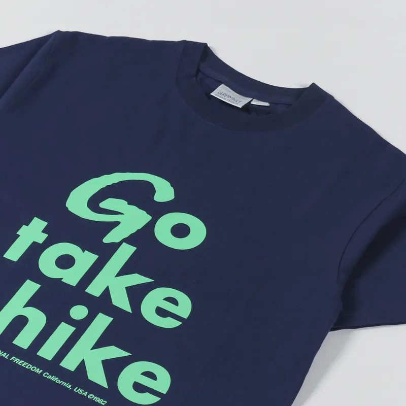 Gramicci Take A Hike T Shirt Navy-2