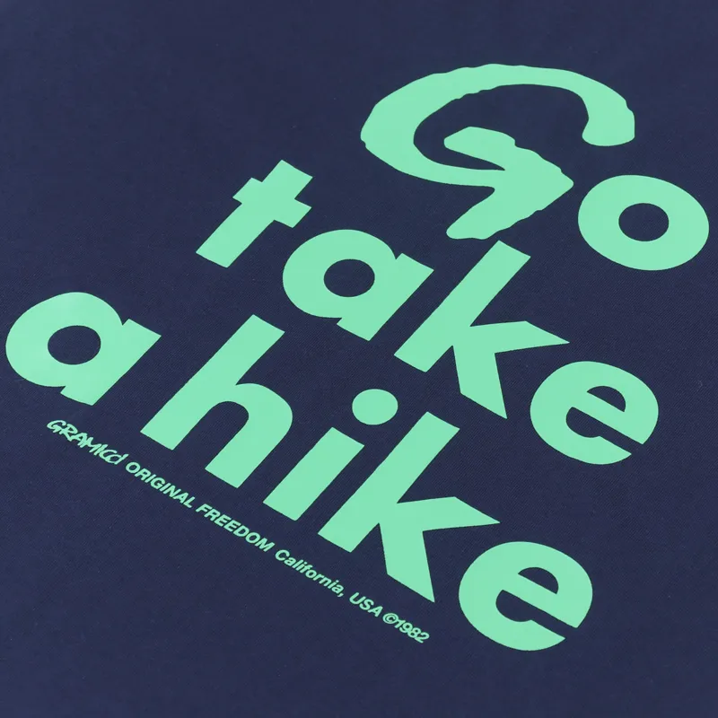Gramicci Take A Hike T Shirt Navy-1