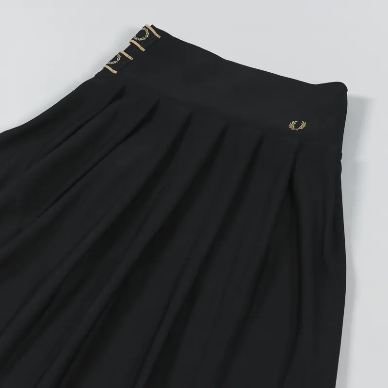 Fred Perry Womens Taped Pleated Skirt Black