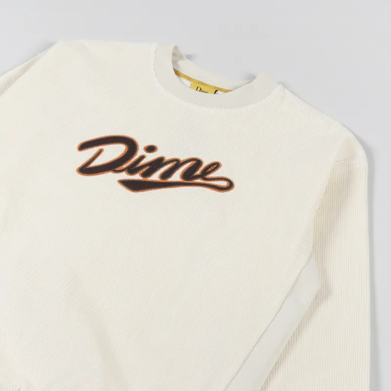 Dime Team Corduroy Crew Neck Sweat Cream-2