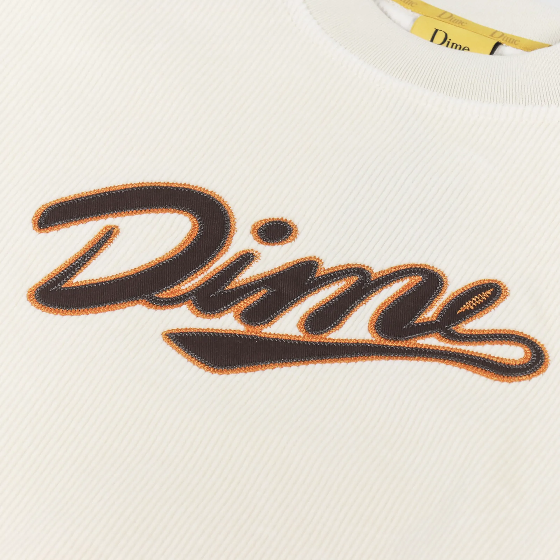 Dime MTL Mens Team Corduroy Crew Neck Sweatshirt Cream White