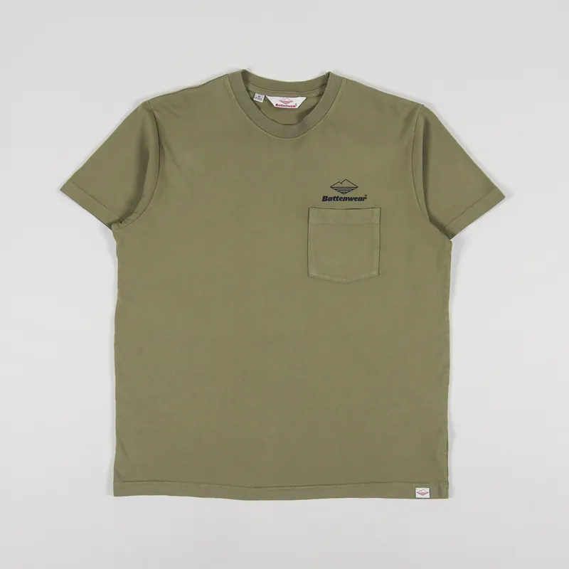 Battenwear Team Pocket T Shirt Olive-1