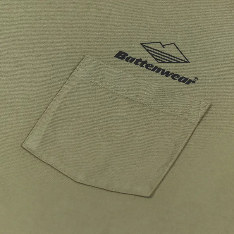 Battenwear Team Pocket T Shirt Olive-5