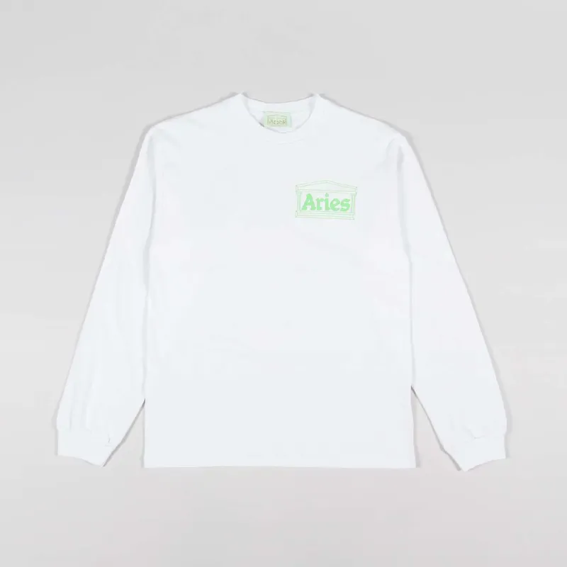 Aries Temple Long Sleeve T Shirt White