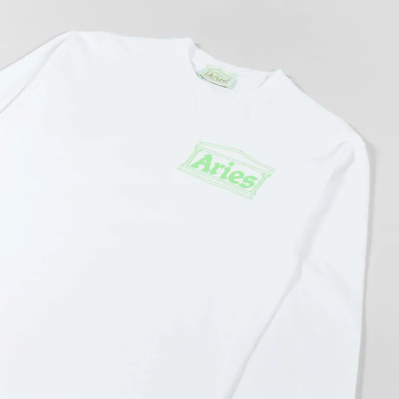 Aries Temple Long Sleeve T Shirt White-2