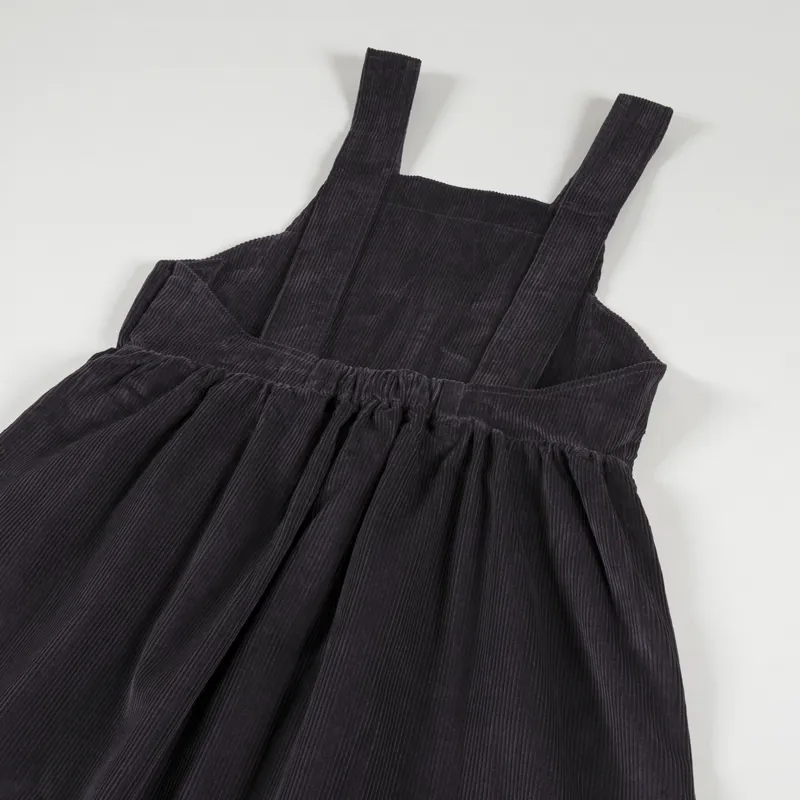 Sideline Womens Thea Pinafore Dungaree Dress Charcoal Cord
