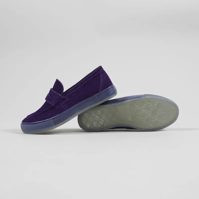 Rone Footwear Mens Python Suede Thirty Six Loafers Purple Shoes
