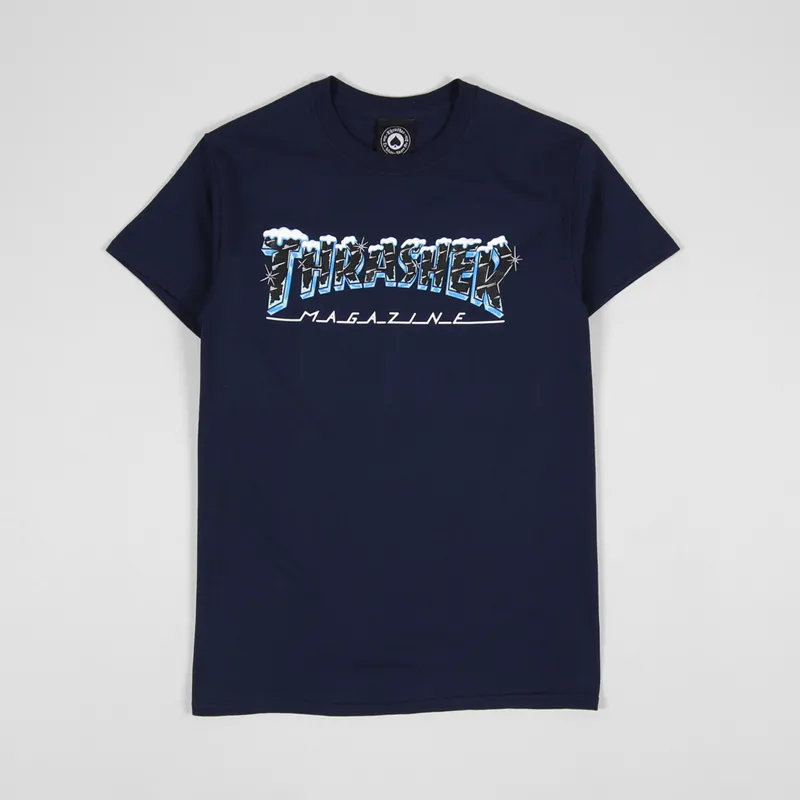 navy blue thrasher shirt