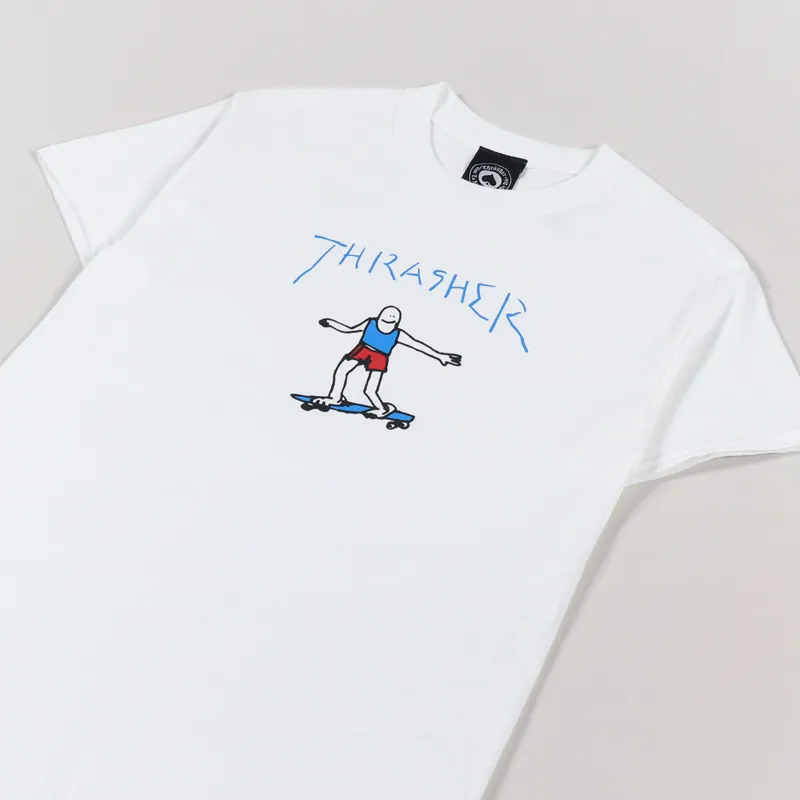 Thrasher Skateboard Magazine Gonz Logo T Shirt White-1